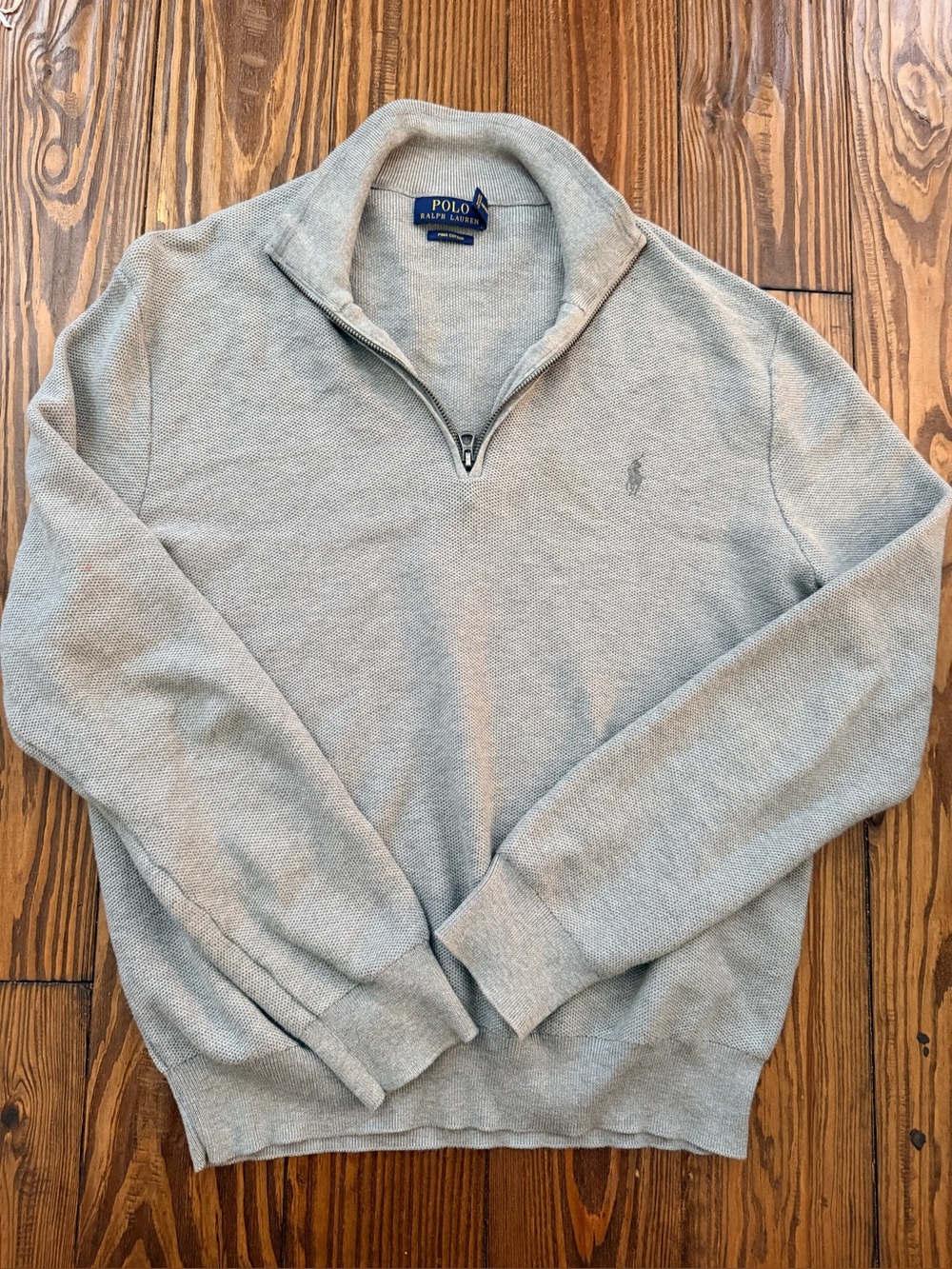 Polo by Ralph Lauren Light Gray Half-Zip Sweater